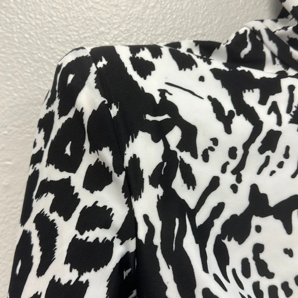 Black & White Ryan Leopard Night Out Dress - Picture 3 of 7